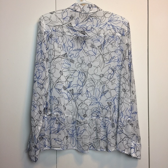 Tommy Hilfiger Floral Sheer Button Blouse Shirt - Picture 2 of 5